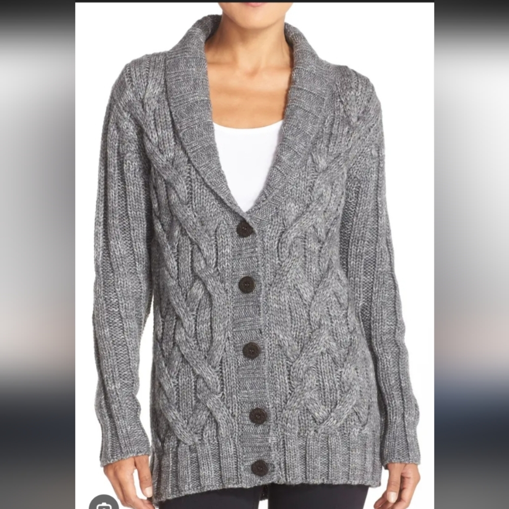 Ugg Margie Cable Knit Cardigan Wool Blend